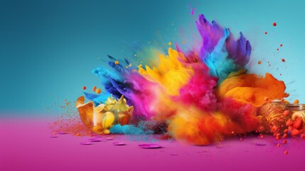Obraz na płótnie Canvas Happy holi indian spring festival of colors background 