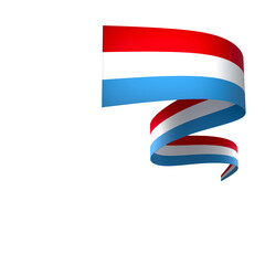 Luxembourg flag element design national independence day banner ribbon png
