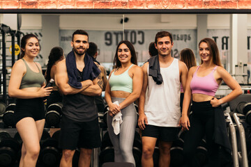 friends portrait in a gym