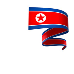 North Korea flag element design national independence day banner ribbon png
