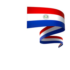 Paraguay flag element design national independence day banner ribbon png
