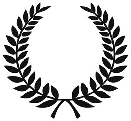 Simple Black Laurel Wreath Vector - Classic Design for Recognition and Awards
