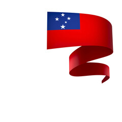 Samoa flag element design national independence day banner ribbon png
