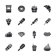 set of icons Street food