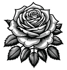 Shaded Rose Tattoo Design with Full Bloom Detailing