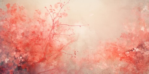 coral abstract floral background with natural grunge textures