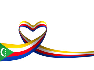 Comoros flag element design national independence day banner ribbon png
