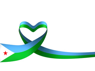 Djibouti flag element design national independence day banner ribbon png
