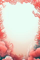 Coral illustration style background very large blank area