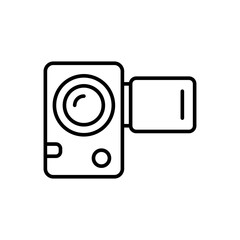 Camcorder outline icons, minimalist vector illustration ,simple transparent graphic element .Isolated on white background