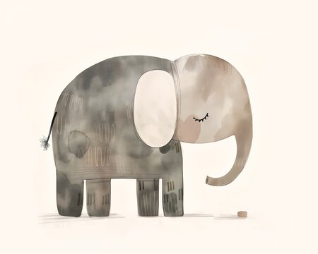 drawing elephant closed eye favorite soft color sad grey book crumbling sleeping new