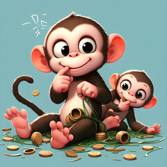 mischievous monkeys causing playful trouble