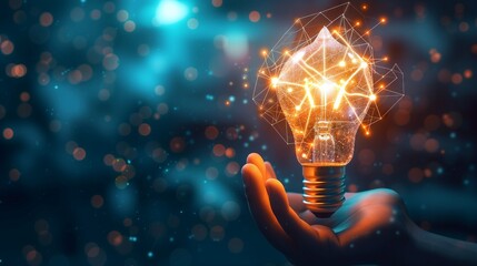 Futuristic Strategy business planning ideas : Glowing Light Bulb
