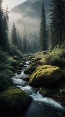 river in the forest, nature