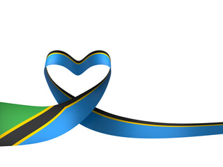 Tanzania flag element design national independence day banner ribbon png
