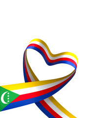 Comoros flag element design national independence day banner ribbon png

