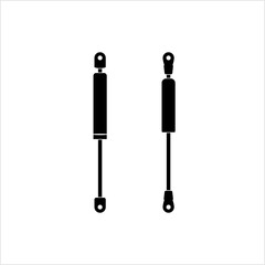 Gas Spring Icon, Compressed Gas Cylinder With Mechanical Spring