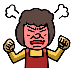 怒るお母さん　イラスト