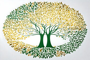 join of two trees, logo for collaboration