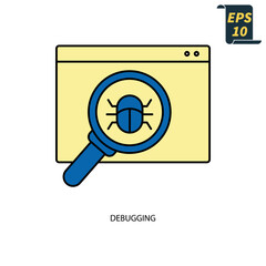 debugging icons  symbol vector elements for infographic web