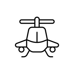 Helicopter outline icons, minimalist vector illustration ,simple transparent graphic element .Isolated on white background