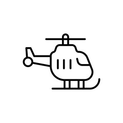 Helicopter outline icons, minimalist vector illustration ,simple transparent graphic element .Isolated on white background