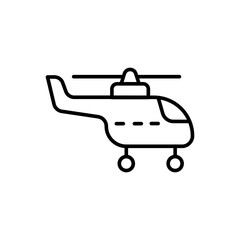 Helicopter outline icons, minimalist vector illustration ,simple transparent graphic element .Isolated on white background