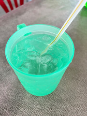 cold water in a glass cup