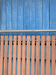 old metal fence with blue paint