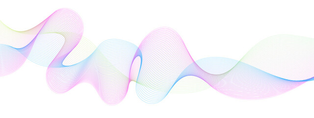 Vector blue and pink wavy ocean flowing dynamic lines isolated on transparent background. wavy ocean curve lines background. Design for banner, flyer, cover, technology, science, brochure, ocean.