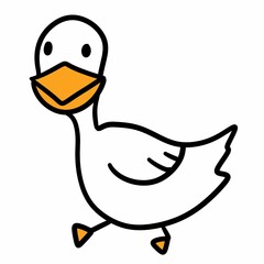 cute little duck isolated icon illustration design