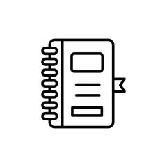 Notebook outline icons, minimalist vector illustration ,simple transparent graphic element .Isolated on white background