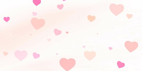 Romantic Pink Heart-Shaped Balloons on Seamless Valentine's Day Vector Background