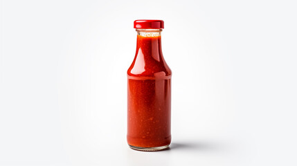 Chili sauce in glass bottle
