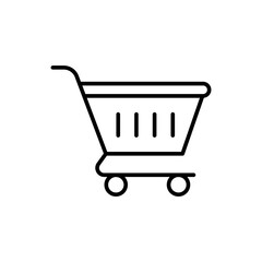 Shopping cart outline icons, minimalist vector illustration ,simple transparent graphic element .Isolated on white background