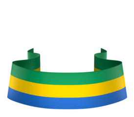 Gabon flag element design national independence day banner ribbon png
