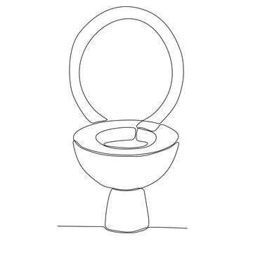 recommend clip art: One continuous drawn single art line doodle sketch toilet