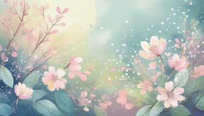 Fototapeta na wymiar Spring pastel floral background