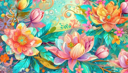 Spring pastel floral background