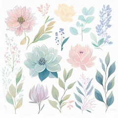 Spring pastel Blooming floral