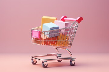 trolley theme for shopping with filling