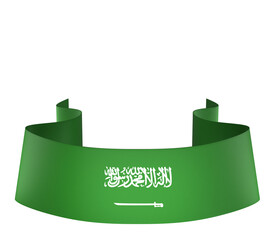 Saudi Arabia flag element design national independence day banner ribbon png
