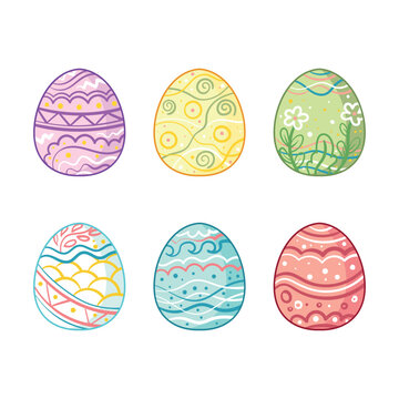 hand drawn easter egg collection