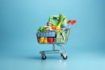 trolley theme for shopping with filling