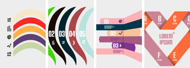Set of line infographic backgrounds. Vector illustration For Wallpaper, Banner, Background, Card, Book Illustration, landing page