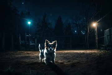 dog in the night