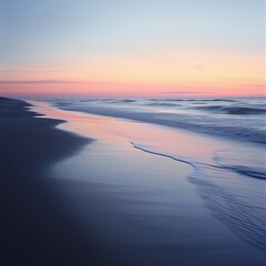 sunset on the beach, incredibly beautiful serene moment in nature, the ocean waves colliding with the sunset. a wondrous scenic image.