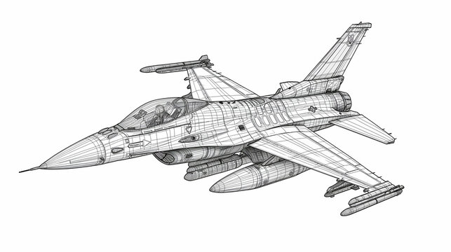 f16 simple schematic poster illustration