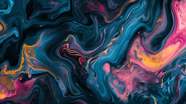abstract colorful background with moving liquid water wave lines. paint mix. wallpaper background.