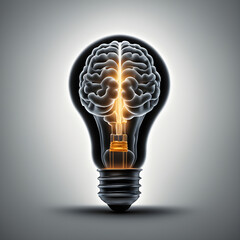 Light bulb brain ideas and inspiration concepts flash